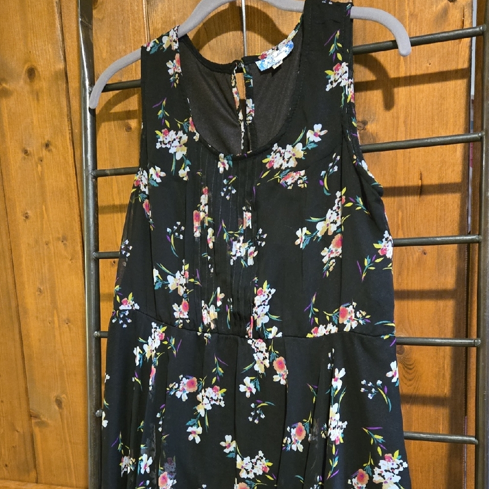 Floral Black Dress